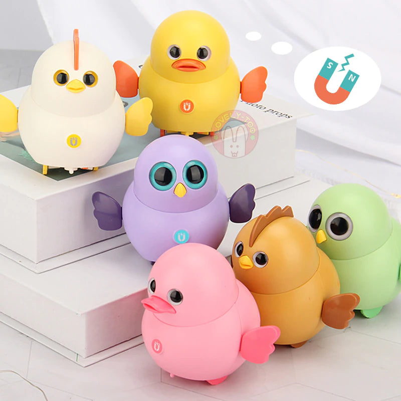 Animaux électroniques magnétiques oscillants mignons marchant des jouets de poulet pour les enfants 