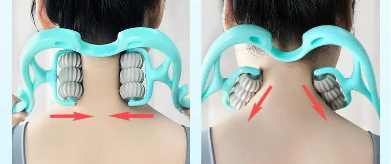 Druckpunkt-Therapie-Nacken-Kunststoff-Massagegerät, Handrollen-Massagegerät für Nacken und Schultern