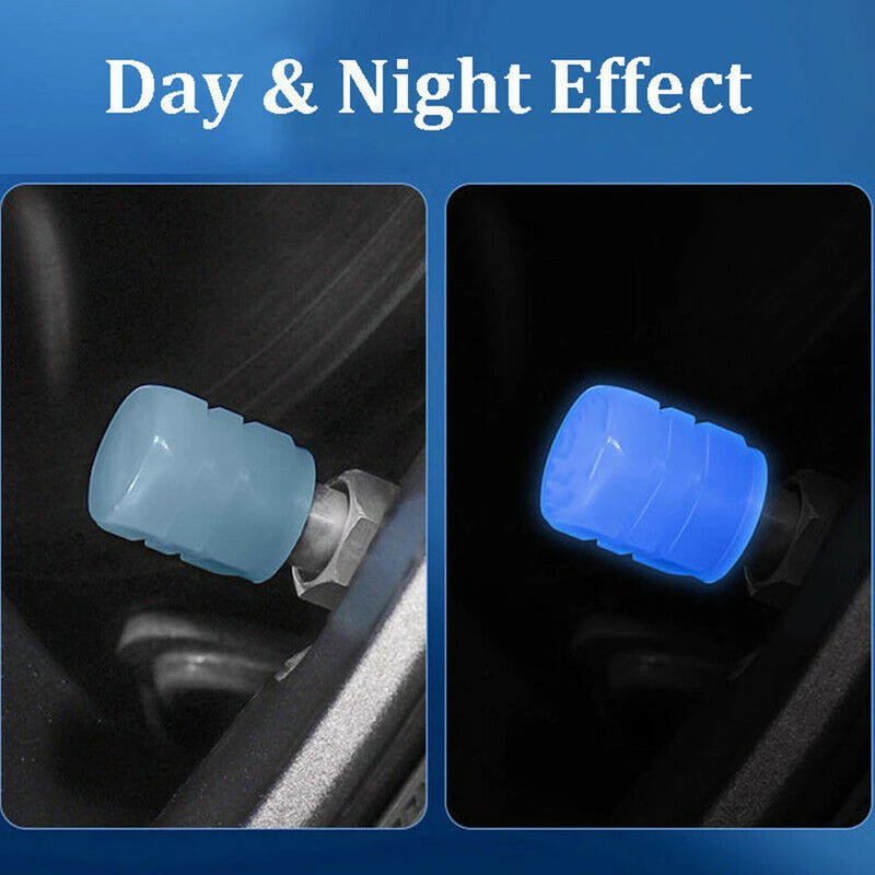 Universal Fluorescent Luminous Tire Valve Stem Covers Car Tire Valve Cap Green /Yellow/Blue/Red Fluorescent Powder