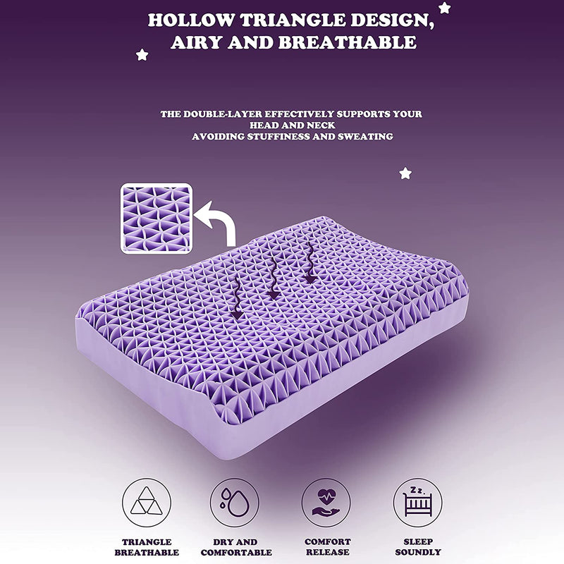 Lila Kissen von Berklan, 100 % elastisches Gitter, ergonomisch für Personen, die nachts schwitzen