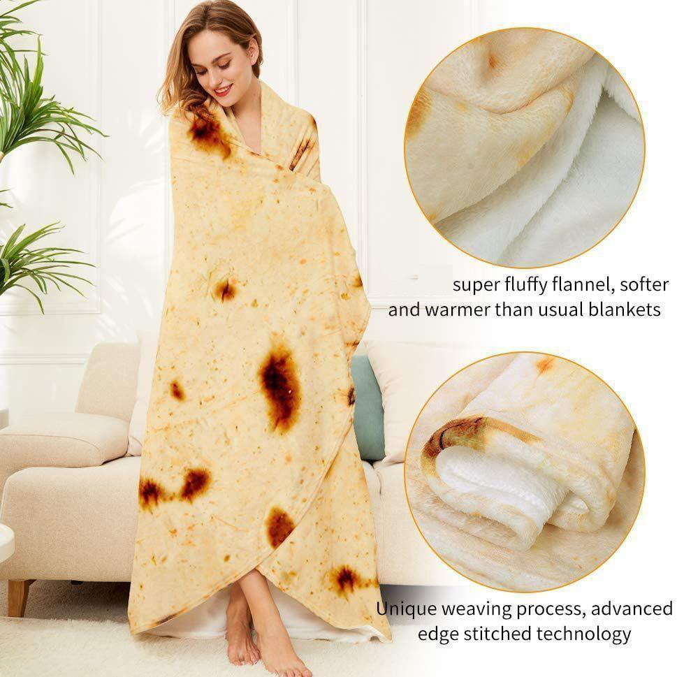 Neue 2022 Tomaten, Ei, Pizza, Wassermelone, Crepe gedruckt weiche Decke