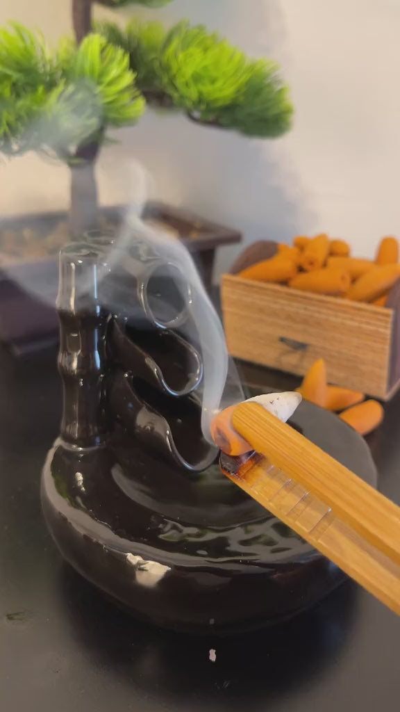 Mini Waterfall Burning Agarwood With Stand