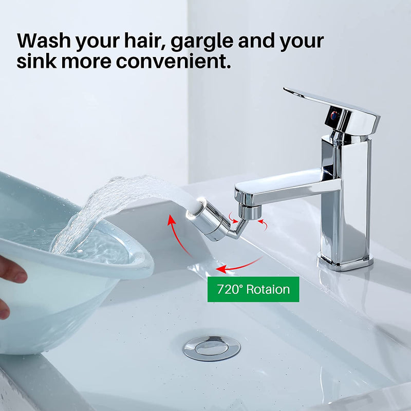 Universal-Wasserhahn mit Spritzschutz 720, Schwenkbrause 