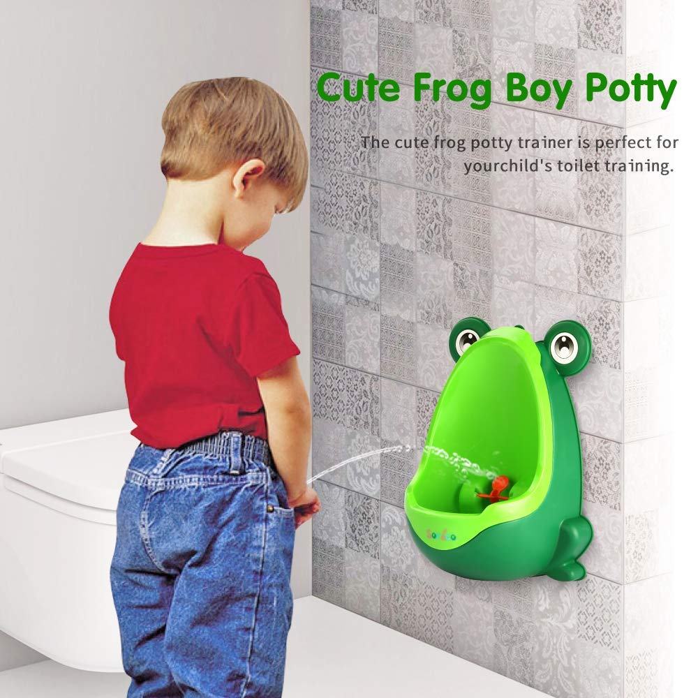Soraco Frosch-Töpfchentrainings-Urinal für Kleinkinder, Jungen, mit Zielscheibe, Grün
