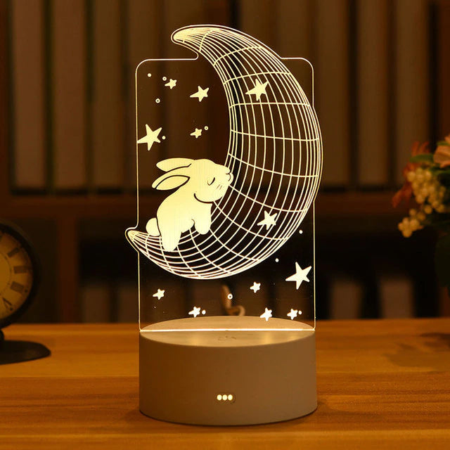 Lampe Led 3D en acrylique, amour romantique, pour la maison, veilleuse pour enfants, lampe de Table, décoration de fête d'anniversaire, lampe de chevet pour la saint-valentin