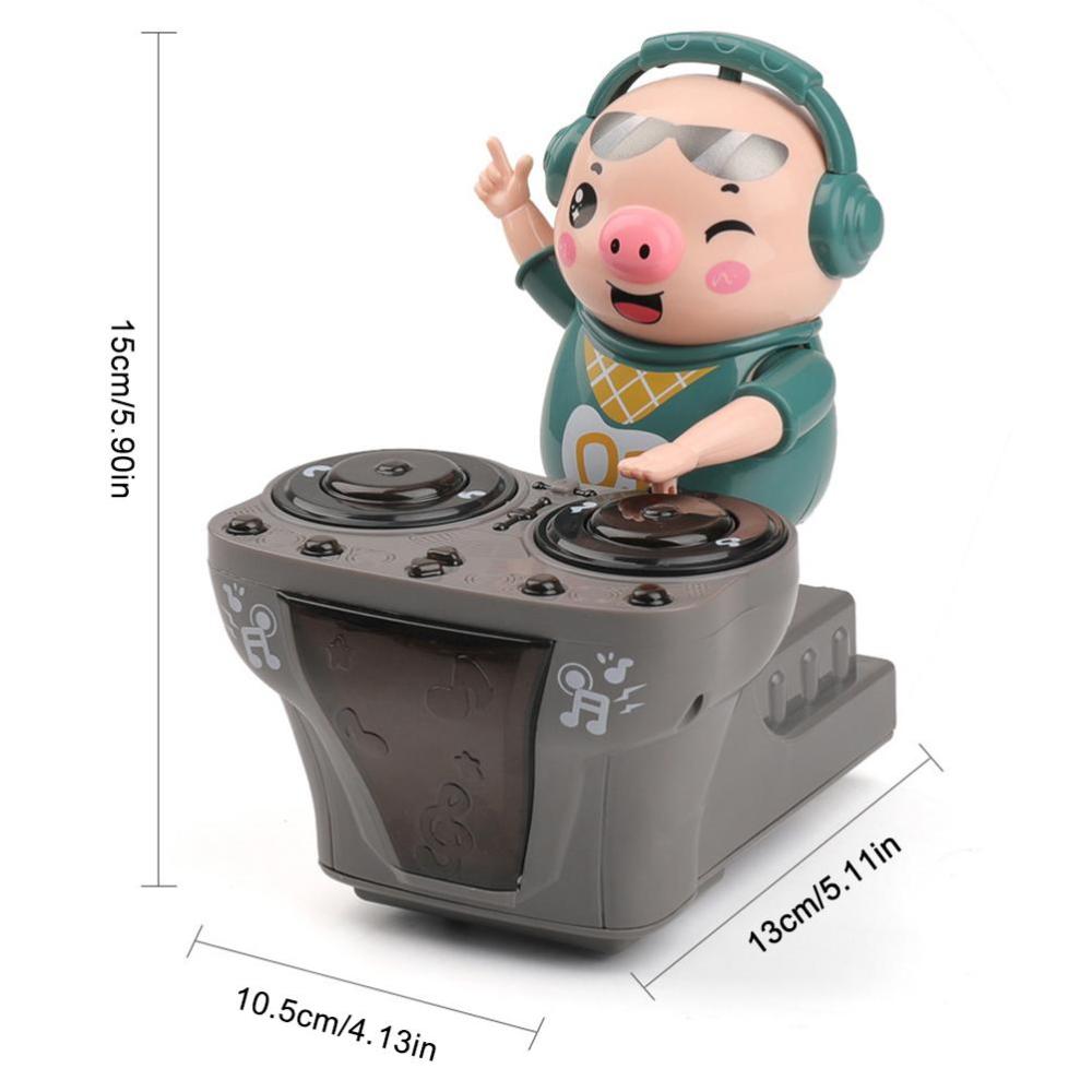Lustiges elektrisches Musik-Tanz-DJ-Schweinchenspielzeug mit bunten, sich drehenden Lichtern