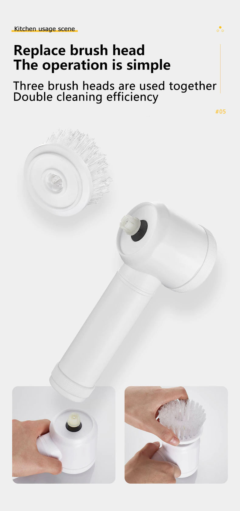 Elektrische Reinigungsbürste Badezimmerwaschbürste Küchenreinigungswerkzeug USB 5-in-1 Handbadewannenbürste Elektrische Bürstenreiniger Spüle