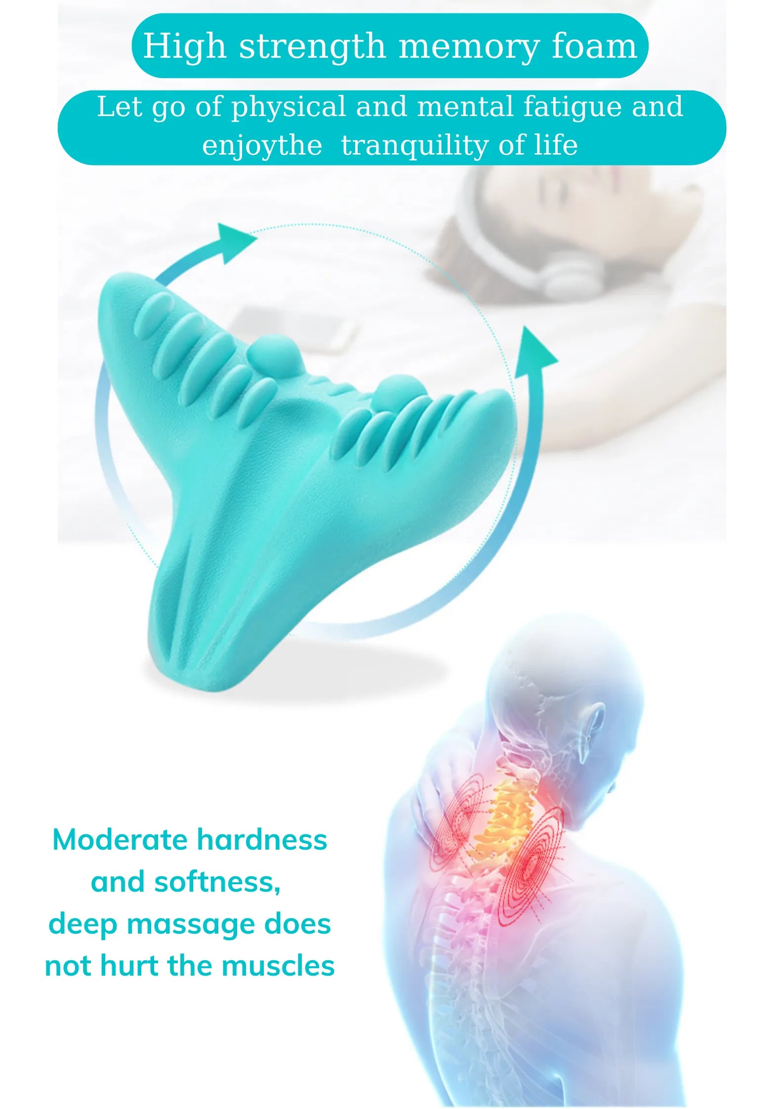 Massagekissen für die Halswirbelsäule, tragbares Massagekissen zur Entspannung von Nacken und Schultern