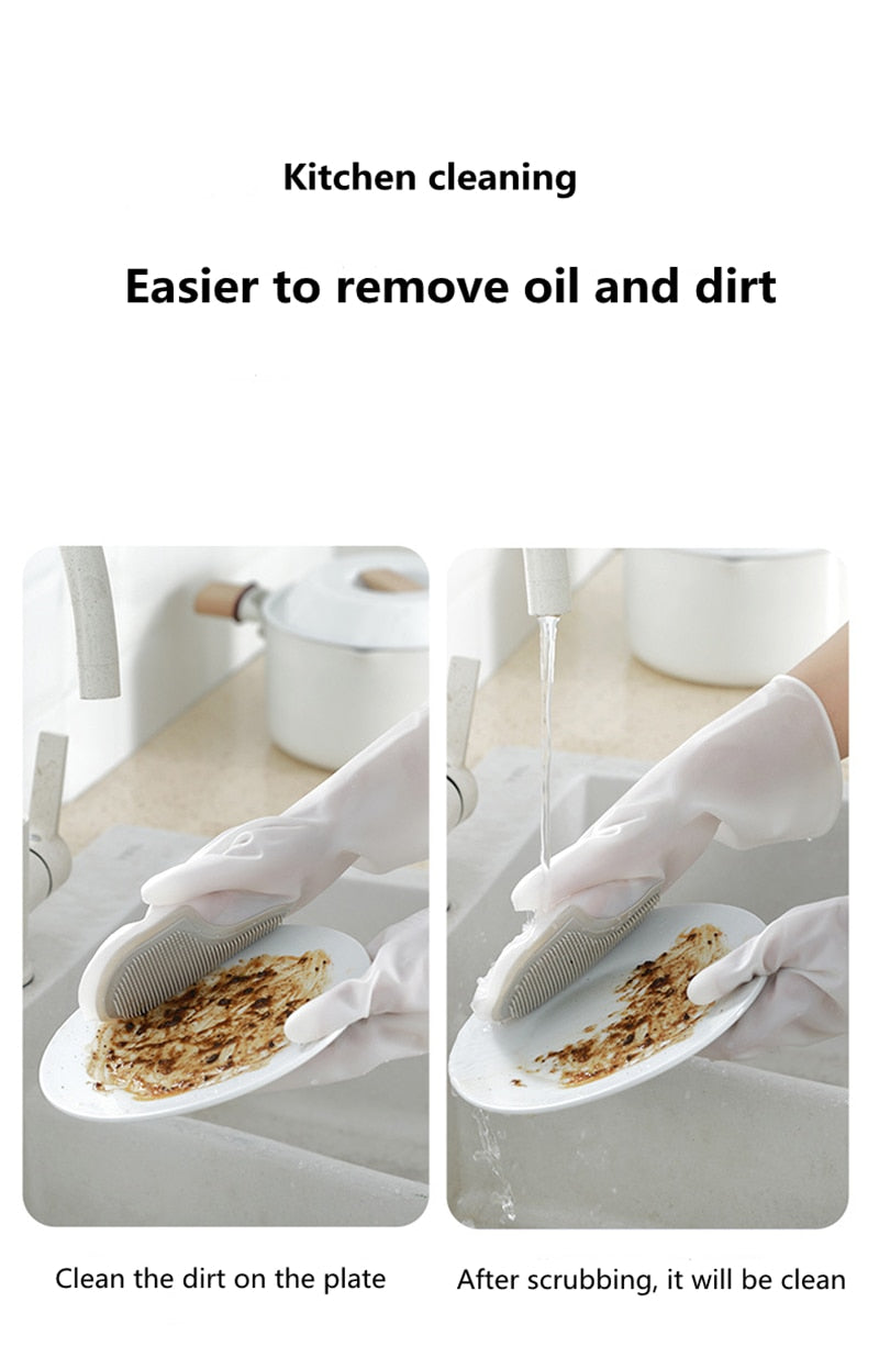 Mehrzweck-Magic-Geschirrspülhandschuhe aus Gummi