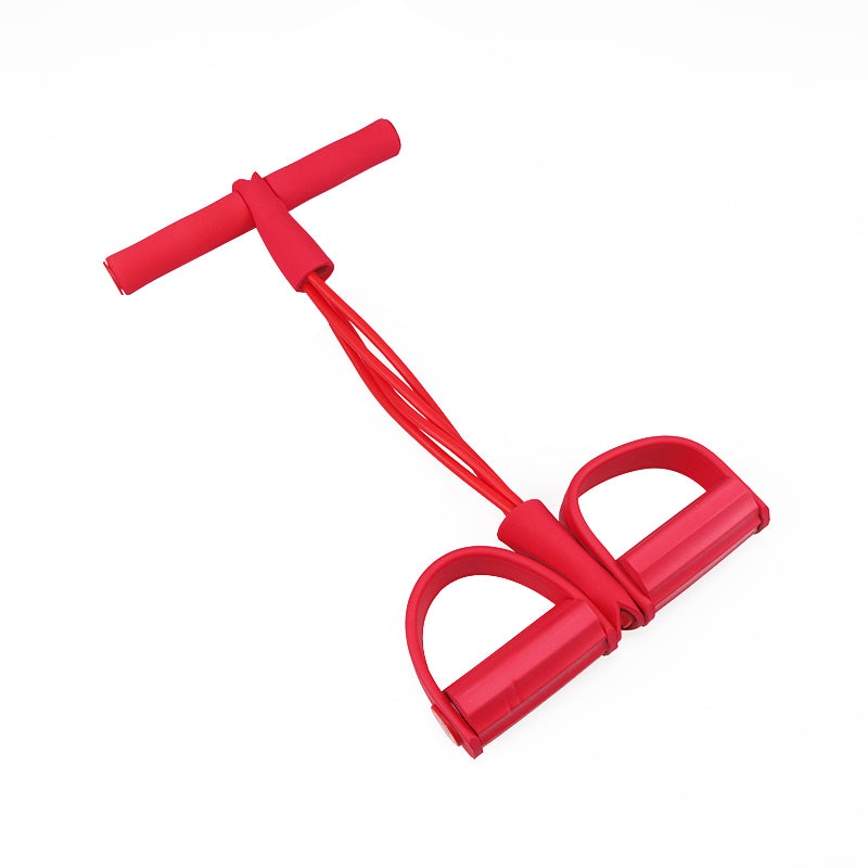 Fitness-Übungsgummi, 4 Schläuche, elastische Gummipedale, Widerstandsband mit Sit-Up-Zugseil für Yoga, Pilates und Trainingsgeräte