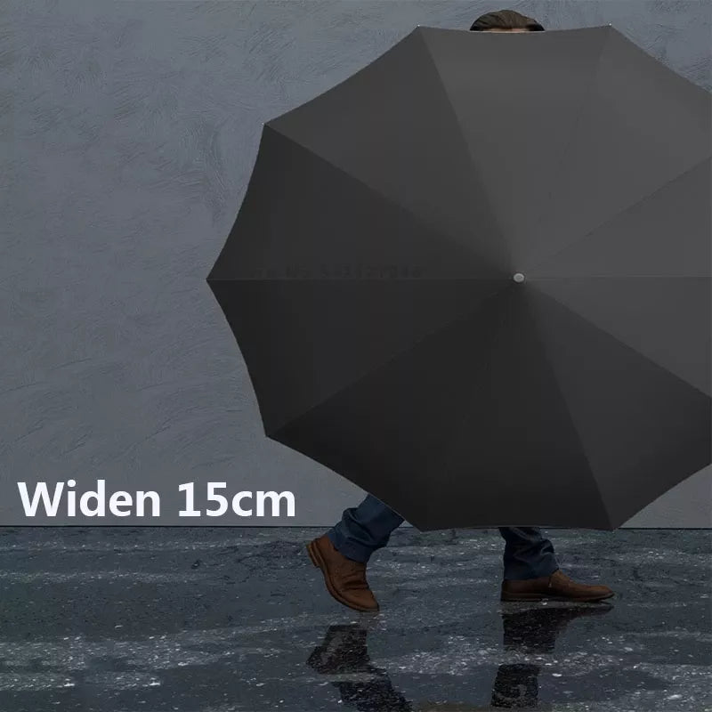 Automatischer Taschenschirm mit LED-Licht, winddichter großer Regenschirm