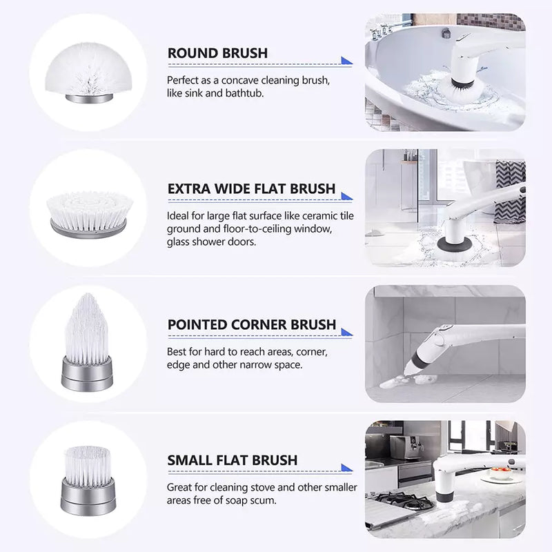 Nettoyeur rotatif électrique, brosse de nettoyage avec brosse rotative sans fil 