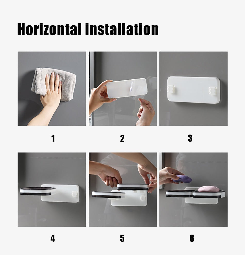 Entwässerungsperforiertes 2-stufiges wandmontiertes Seifenregal für Badezimmer und Küche