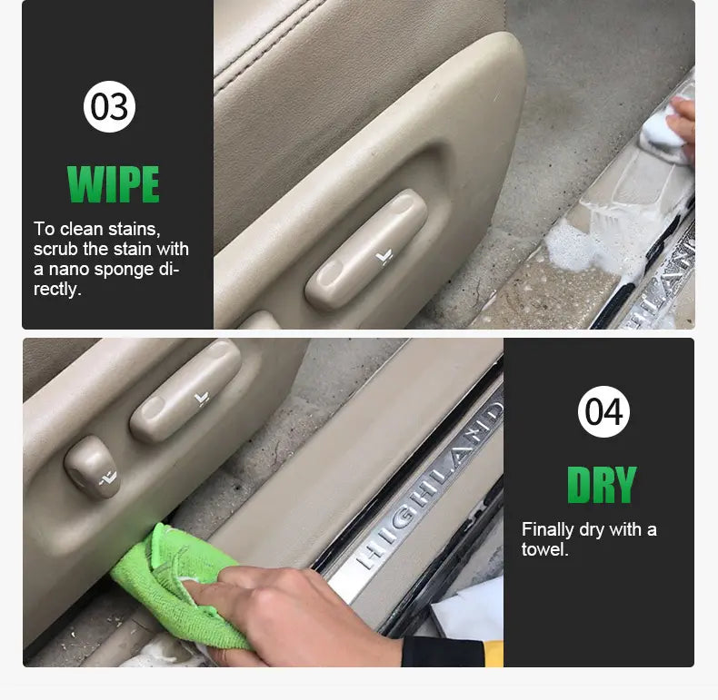 Großhandel Auto Innen Reiniger Spray Armaturenbrett Sitz Leder Kunststoff Gummi Teile Sauber 260ML