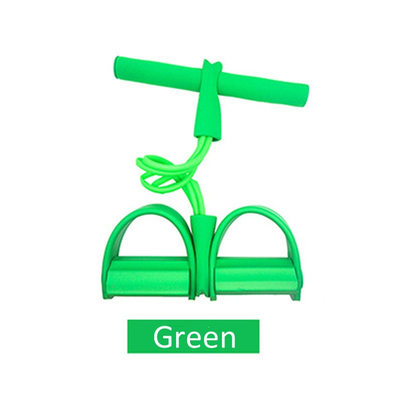 Fitness-Übungsgummi, 4 Schläuche, elastische Gummipedale, Widerstandsband mit Sit-Up-Zugseil für Yoga, Pilates und Trainingsgeräte