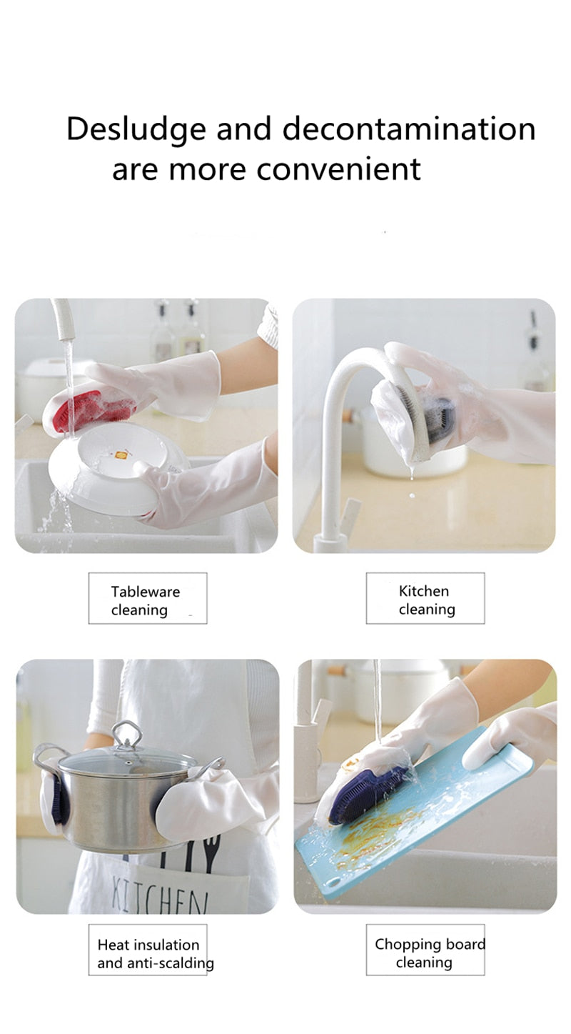 Mehrzweck-Magic-Geschirrspülhandschuhe aus Gummi