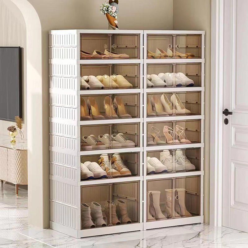 ShoeMate Cabinet: Elegant Stackable Shoe Cabinet With Transparent Doors