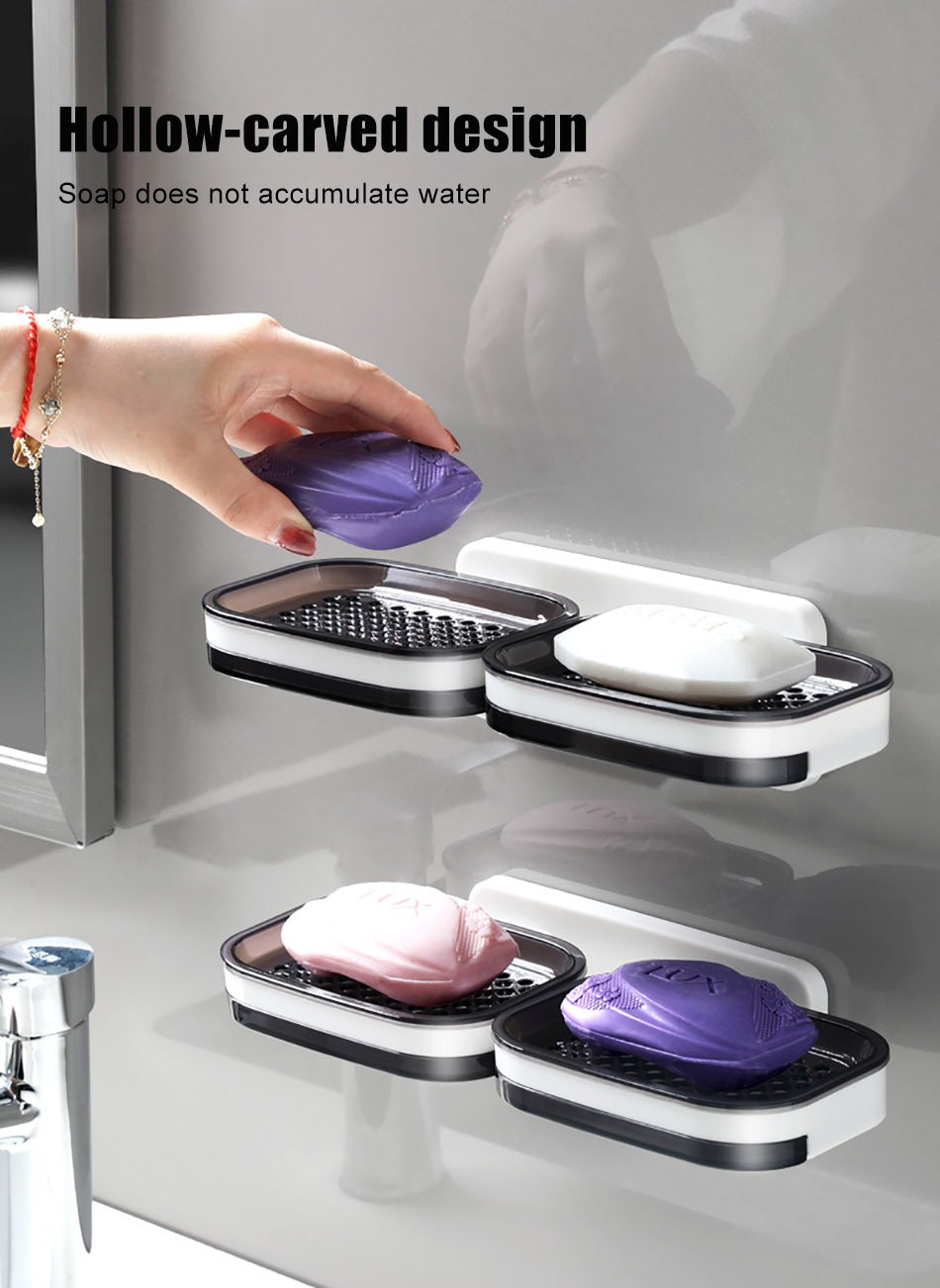 Entwässerungsperforiertes 2-stufiges wandmontiertes Seifenregal für Badezimmer und Küche