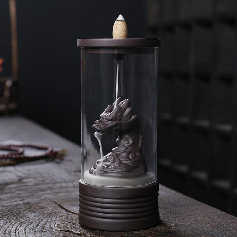 Waterfall Incense Burner Dragon Holder Backflow