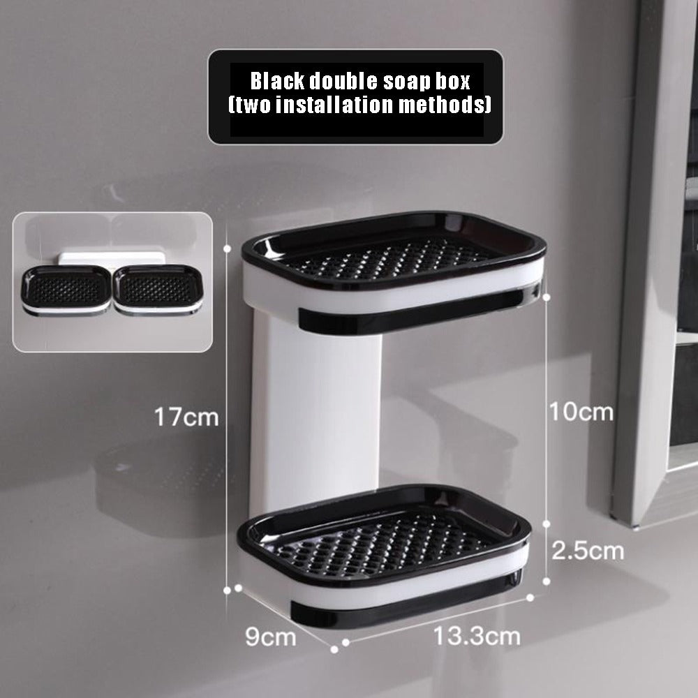 Entwässerungsperforiertes 2-stufiges wandmontiertes Seifenregal für Badezimmer und Küche