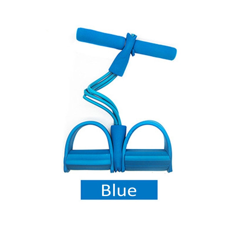 Fitness-Übungsgummi, 4 Schläuche, elastische Gummipedale, Widerstandsband mit Sit-Up-Zugseil für Yoga, Pilates und Trainingsgeräte