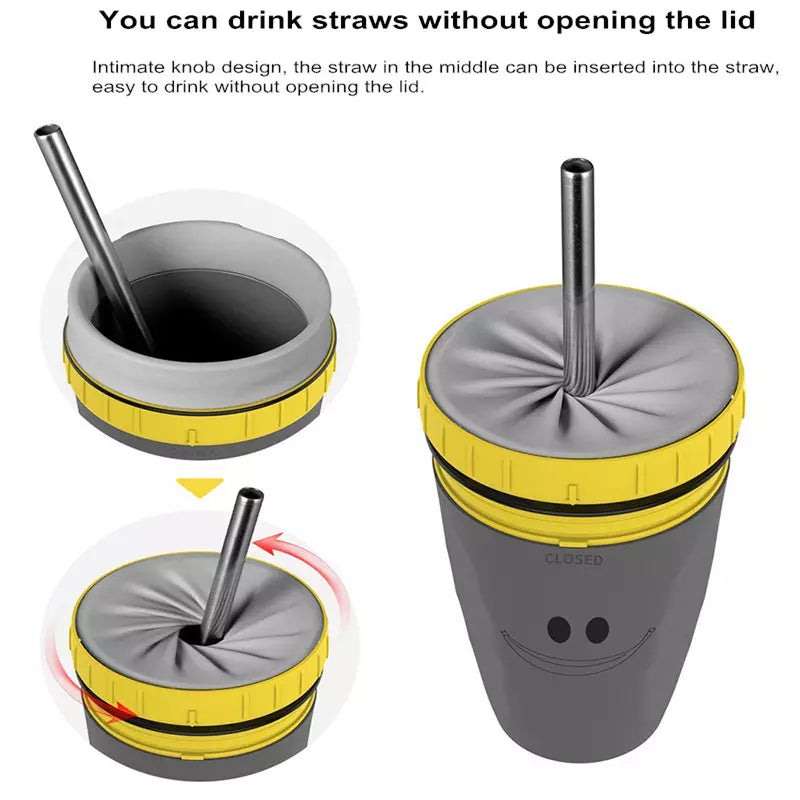 Twizz Reisebecher mit Strohhalm, einzigartiges Twist-Design, auslaufsicher, Drehverschluss mit Silikonmembran