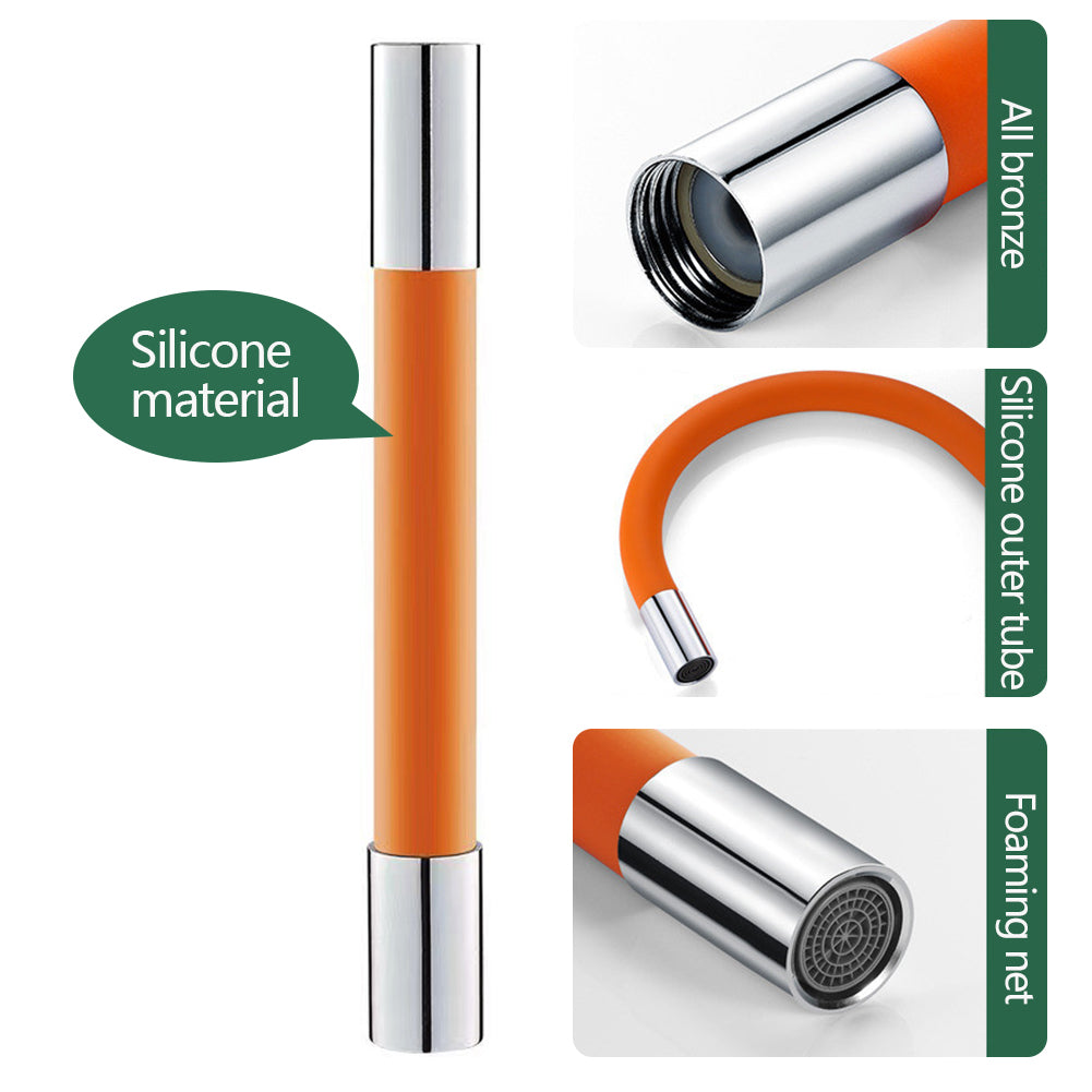 Mehrzweck-Wasserhahn mit Spritzschutz und 360° drehbarer Verlängerung