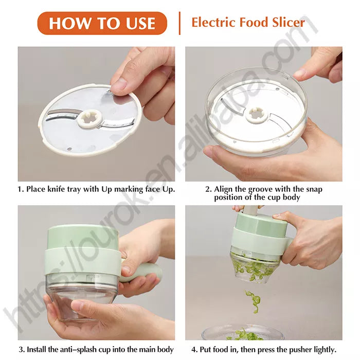 USB-Lebensmittelzerkleinerer elektrischer Knoblauch-Ingwer-Chili-Schneider Chopper Mini-Gemüseschneider