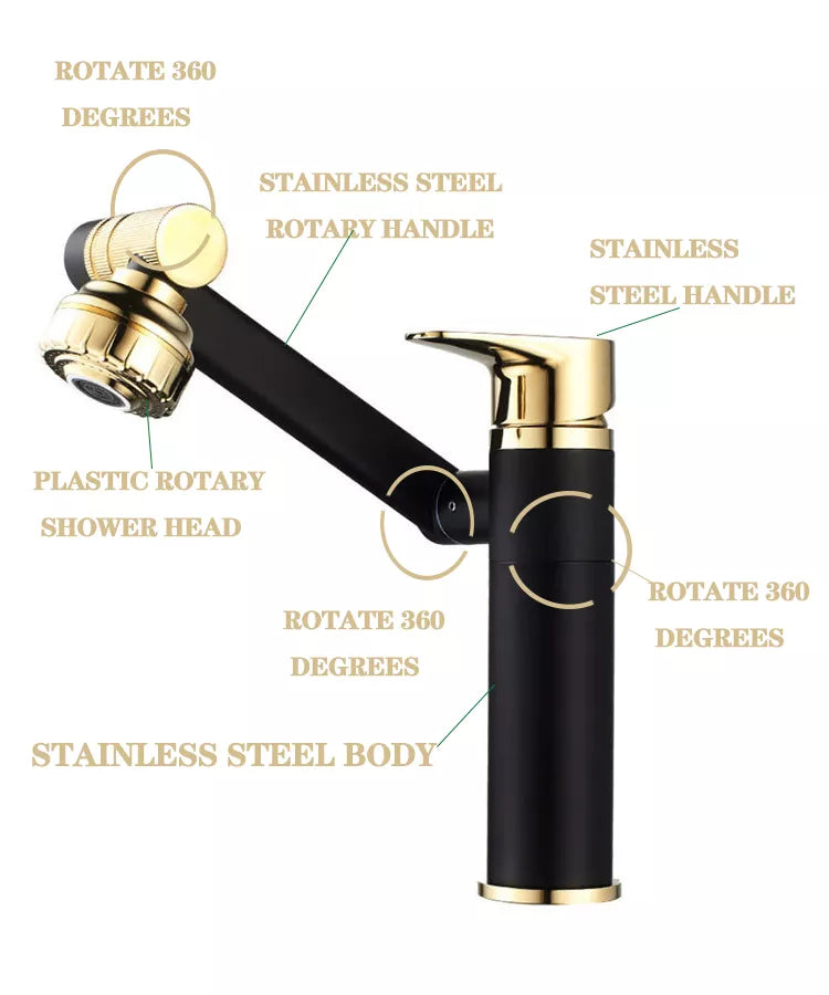 Hot Sale Bathroom Mixer Taps 360 degree rotation multi-function Basin Sink Faucets Faucet - Bathroom Basin Faucet