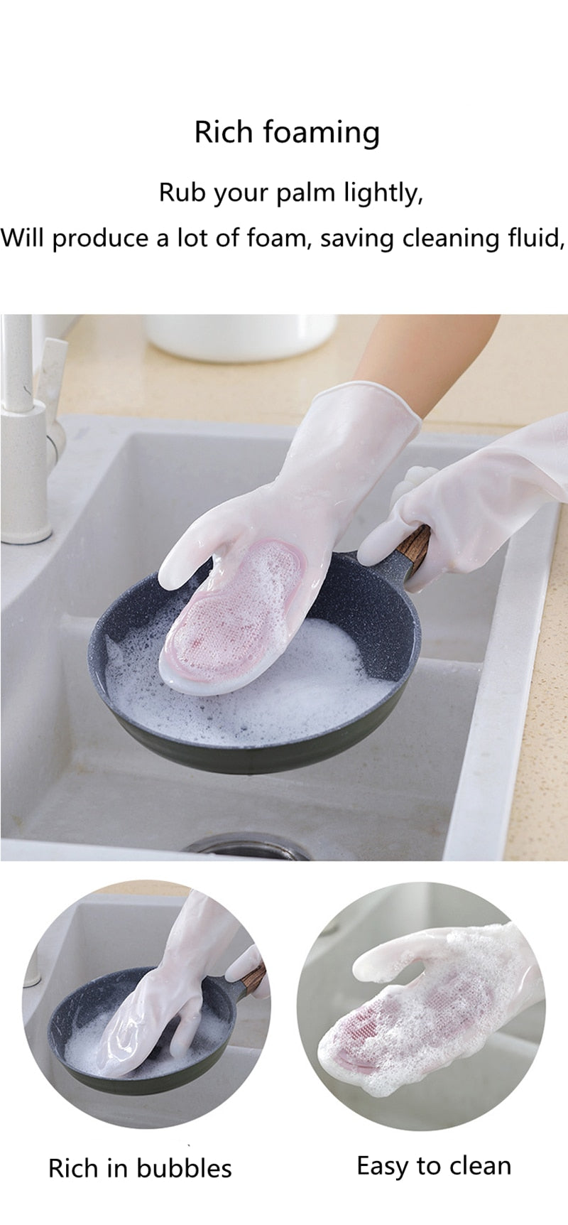 Mehrzweck-Magic-Geschirrspülhandschuhe aus Gummi