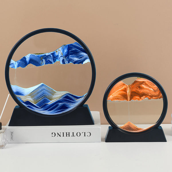 Bewegtes Sandkunstbild, Sandlandschaften im 3D-Glasbild