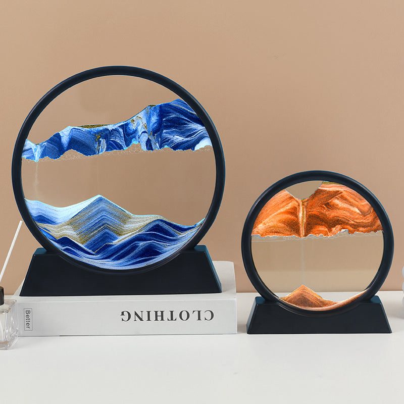 Bewegtes Sandkunstbild, Sandlandschaften im 3D-Glasbild