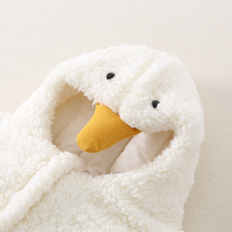 Baby-Winterkleid, Baby-Schlafdecke, Überwurfsack, weiße Gänse-Outfits, warme Oberbekleidung