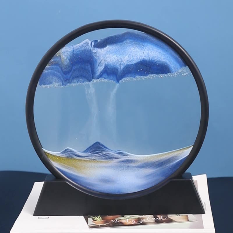 Bewegtes Sandkunstbild, Sandlandschaften im 3D-Glasbild