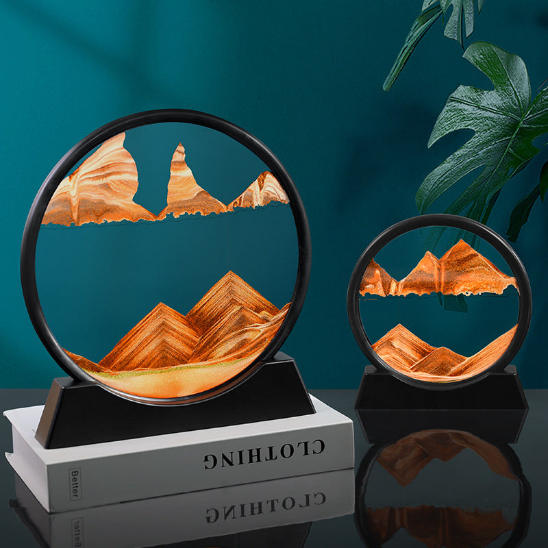 Bewegtes Sandkunstbild, Sandlandschaften im 3D-Glasbild