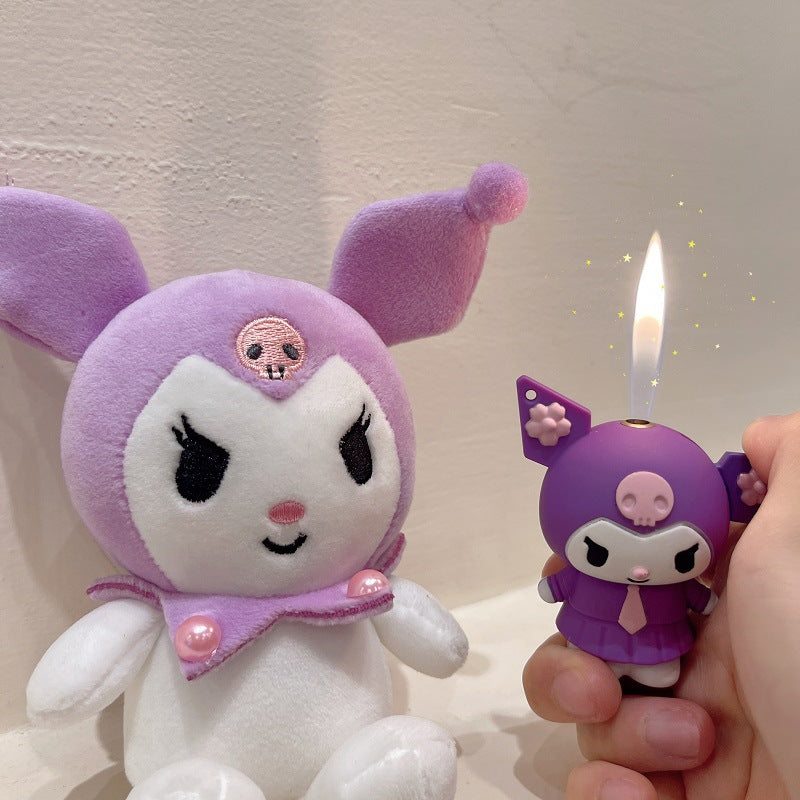 Feuerzeug Kuromi kreatives Sanrio-Modell süßes weiches süßes hochwertiges Geschenk für den Freund