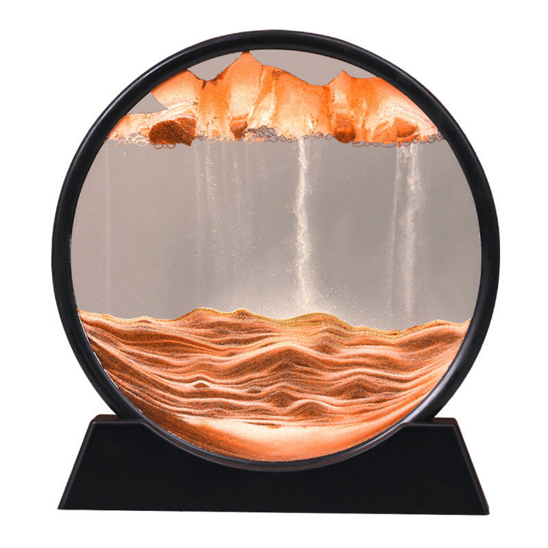 Bewegtes Sandkunstbild, Sandlandschaften im 3D-Glasbild