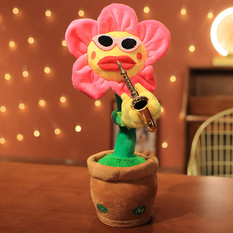 Flower pot toy blowing trumpet