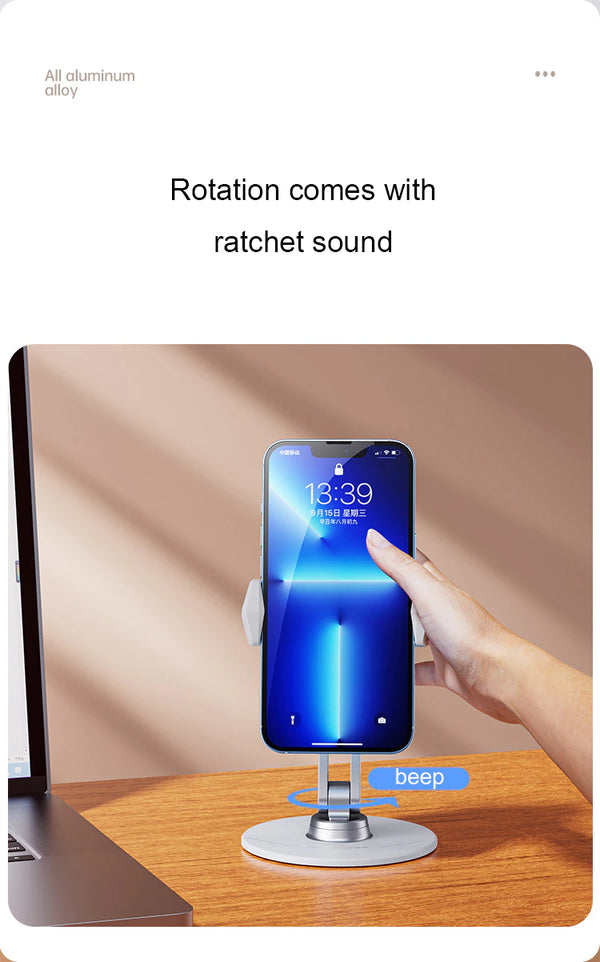 Faltbare, um 360 Grad drehbare Telefonhalterung für den Schreibtisch