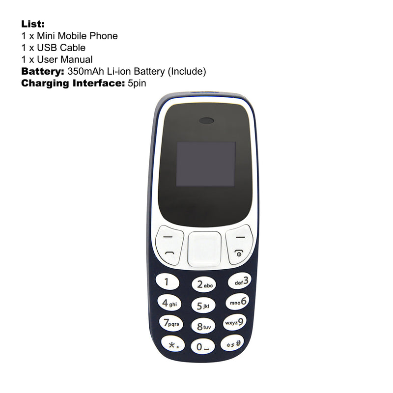 Mini Phone Portable Dual Sim Cards Voice Changer MP3/4 Player Mini-Bluetooth Mobile Phone Featuring With Voice Changer Standalone Phone
