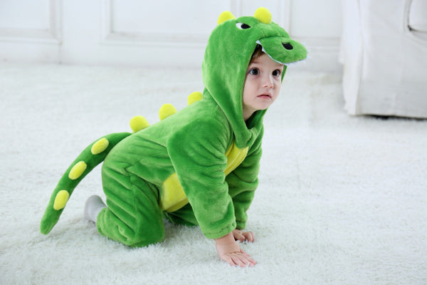 Neue Dinosaurierkostüme für Babys, blaue Kigurumi-Cartoon-Outfits für Neugeborene, Baby-Bodysuit, Overalls