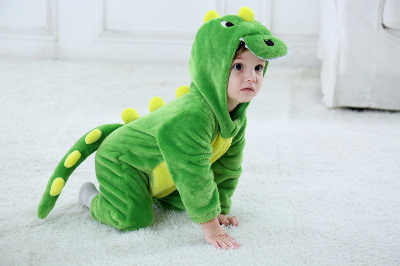 Neue Dinosaurierkostüme für Babys, blaue Kigurumi-Cartoon-Outfits für Neugeborene, Baby-Bodysuit, Overalls