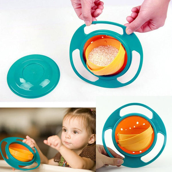 Magic Gyro Bowl, um 360 Grad drehbare, auslaufsichere Schüsseln mit Deckel, üben Sie das Essen mit Schüsseln 
