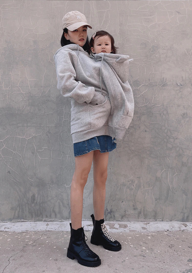 Baby Holding Warm Fleece Hoodie Coats