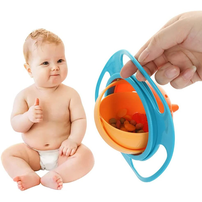 Bol gyroscopique magique, bols anti-déversement rotatifs à 360 degrés avec couvercle, pratique de manger avec des bols 