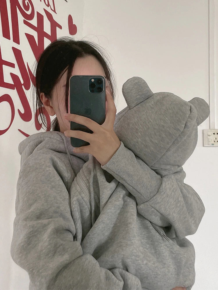 Baby Holding Warm Fleece Hoodie Coats