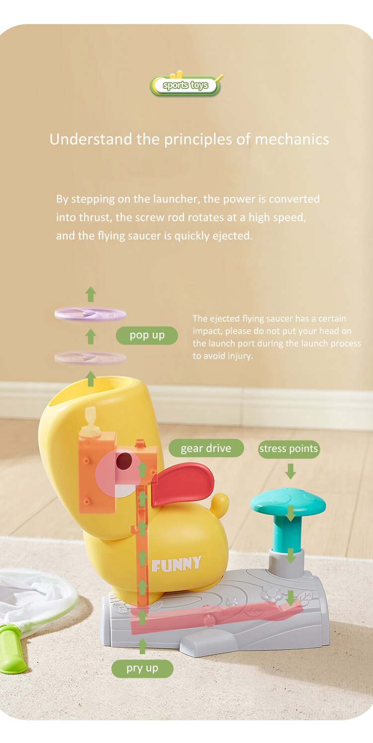 Fliegende Untertasse Katapult Spiel Sport Spielzeug durch Pedal Schalter