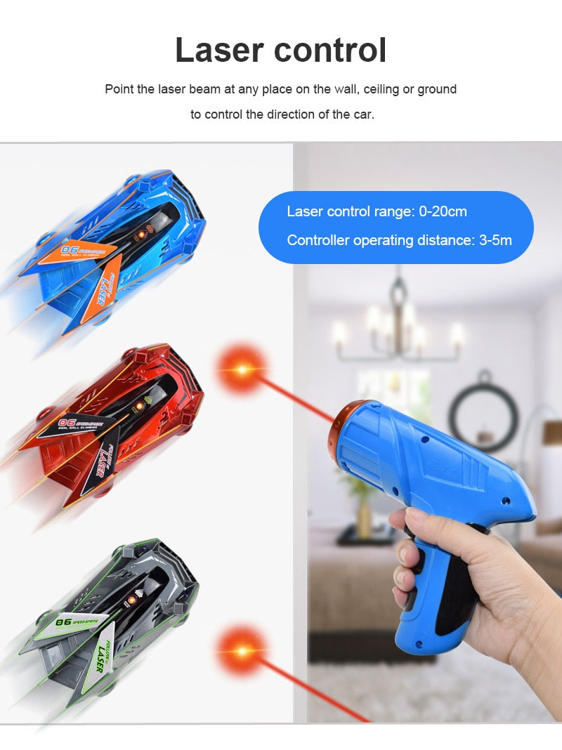 Infrarot-Laser-Tracking, Wand- und Deckenklettern, 360° drehbares elektrisches Anti-Schwerkraft-Auto 