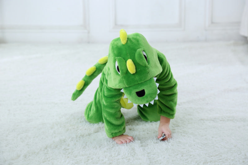Neue Dinosaurierkostüme für Babys, blaue Kigurumi-Cartoon-Outfits für Neugeborene, Baby-Bodysuit, Overalls
