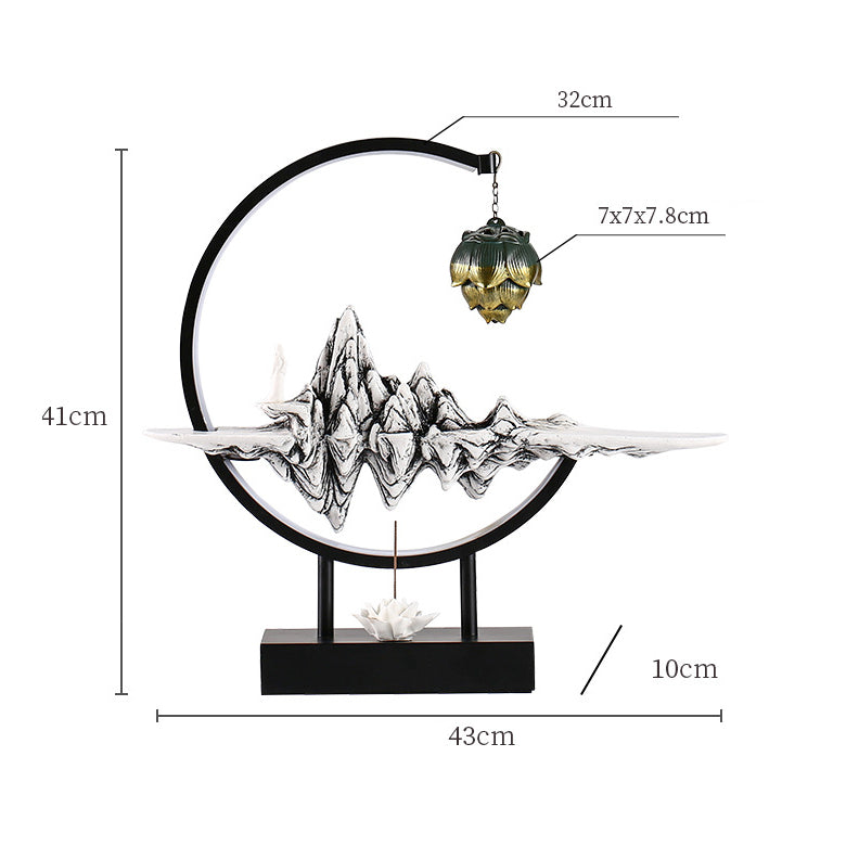 Elektronischer Rückfluss-Keramik-Weihrauchbrenner, Wasserfall, für den Haushalt, zum Aufhängen im Innenbereich, kreative Zen-Teezeremonie-Dekoration